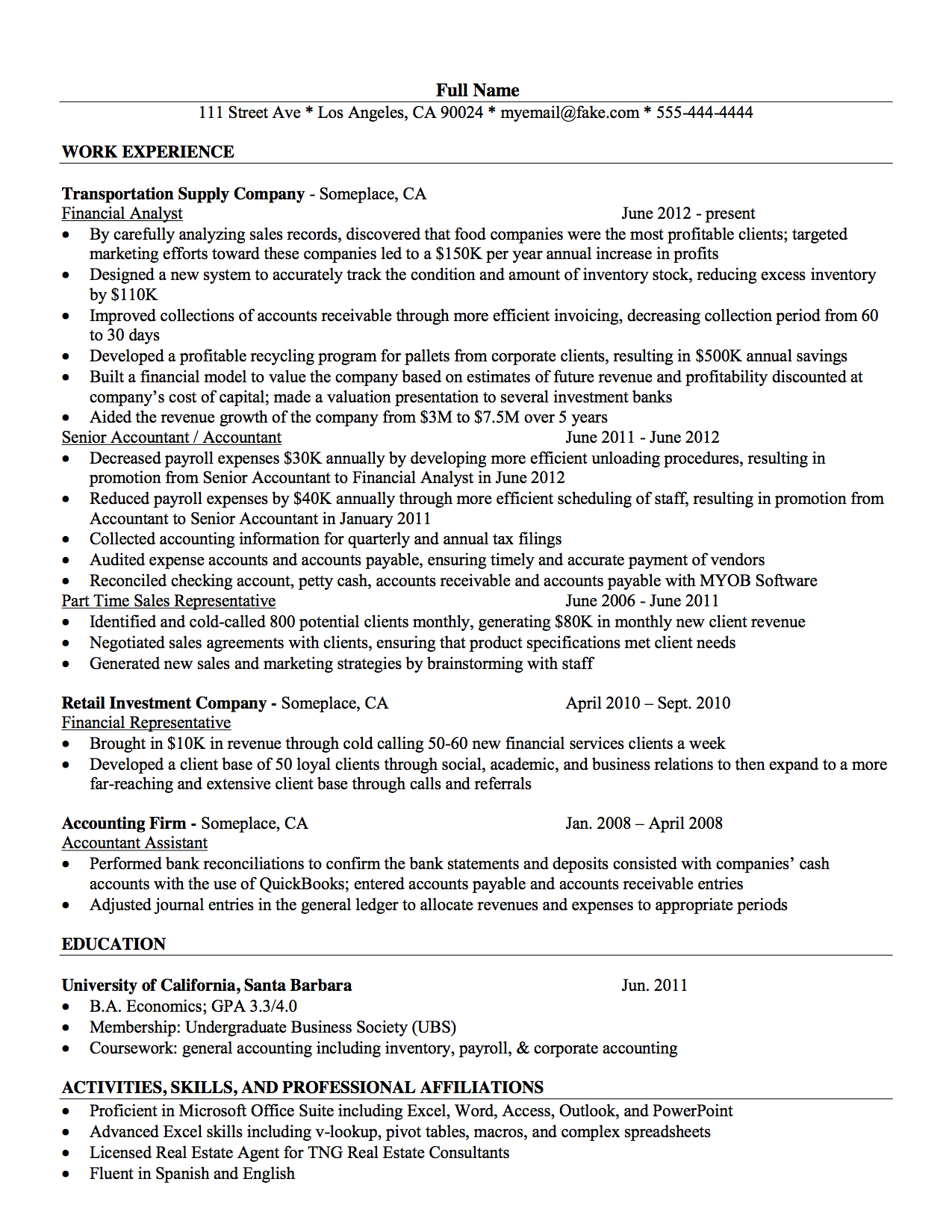 Automotive Executive Resume